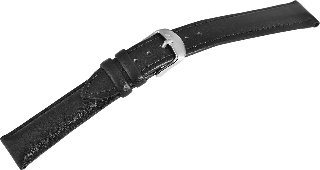 Basic Echtleder Armband in schwarz glatt gepolstert