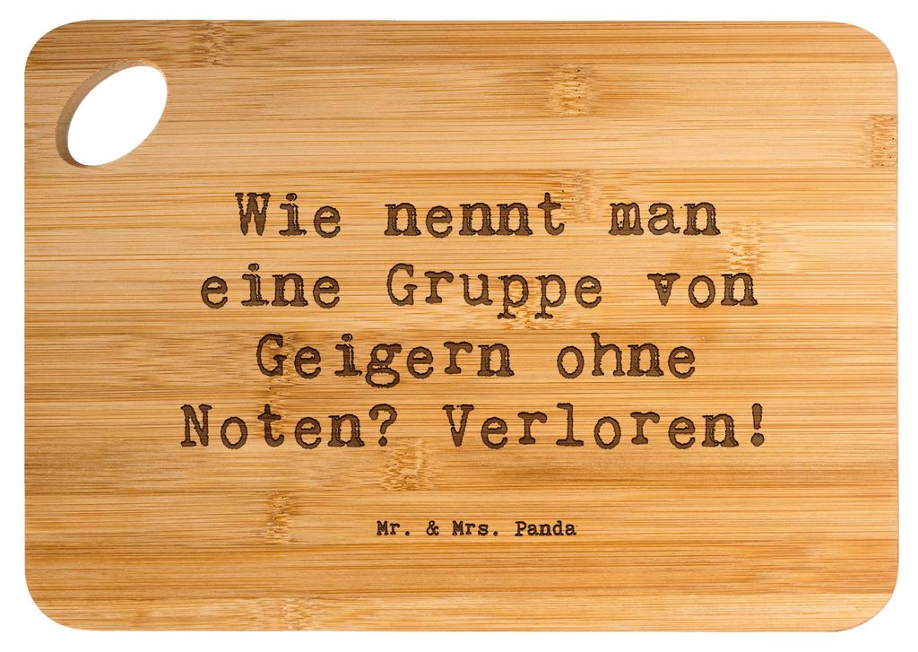 Mr. & Mrs. Panda Brett Spruch Verlorene Geiger - Transparent - Geschenk, Streichinstrument, Küchenbrett, Instrument, Frühstücksbrettchen, Musike...