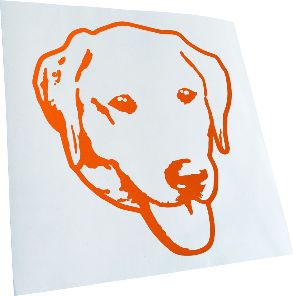 Kiwistar - Autoaufkleber - Goldador Hund - Orange - 60x55cm - Aufkleber für Auto, Laptop, Fahrrad, LKW, Motorrad mehrfarbig JDM Decal Racing