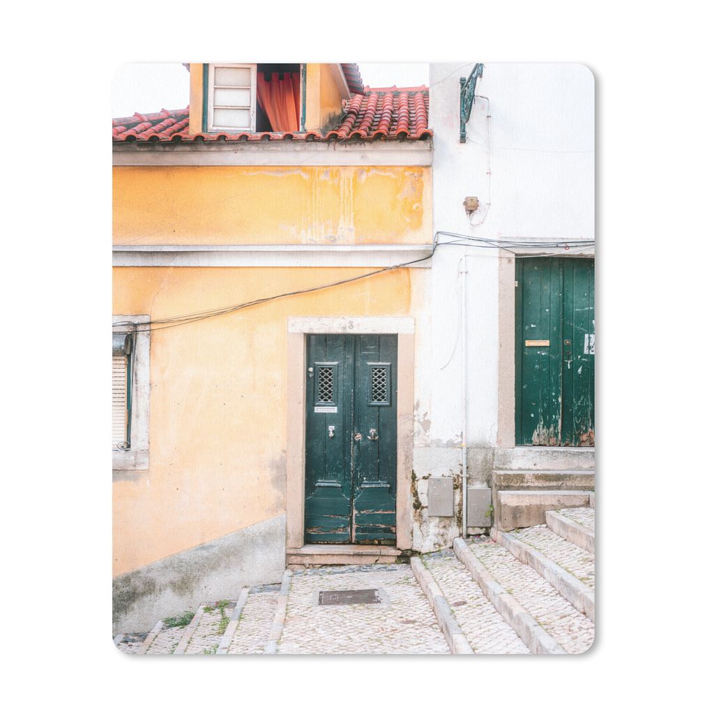 MuchoWow Mauspad Mousepad Tür - Holz - Grün - Architektur 30x40 cm - Mousepads - Maus Mat - Pad - Mausunterlage - Mausmatten