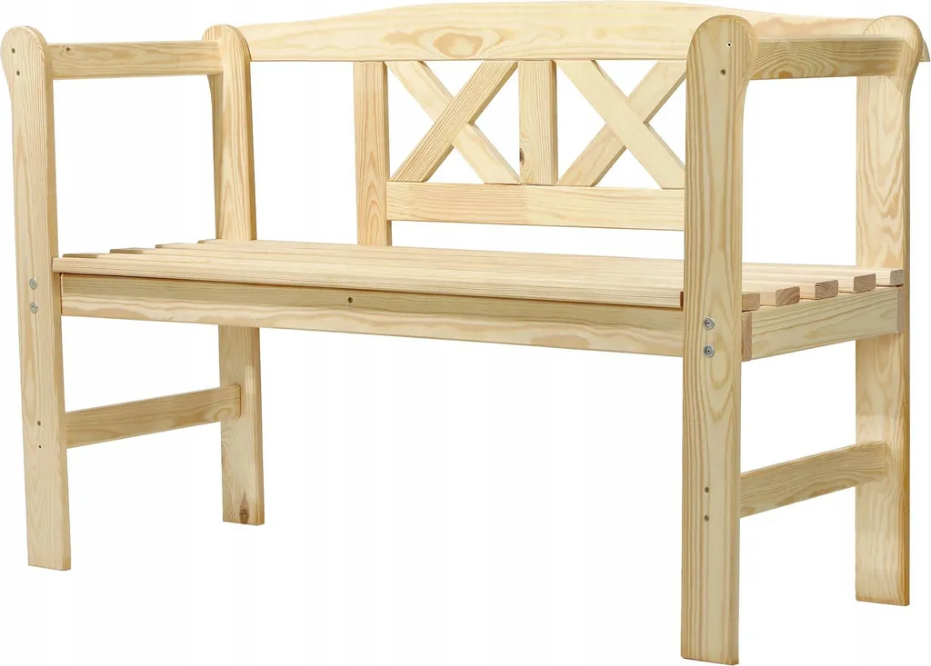 Banc de jardin en bois 119 cm - Banc public robuste pour extérieur