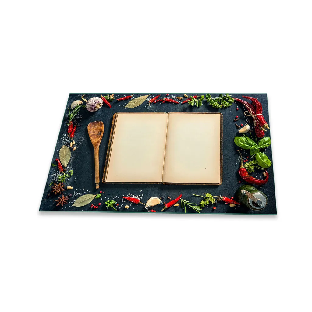Piastra Copri Piano Cottura 80x52 Vetro Rosso Paprika - Protezione Cucina