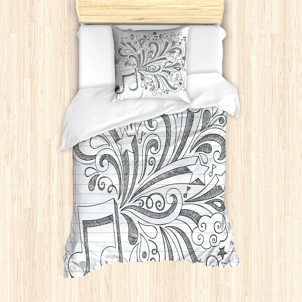Copripiumino Singolo ABAKUHAUS Antiacaro 135x200 Musica Grigio