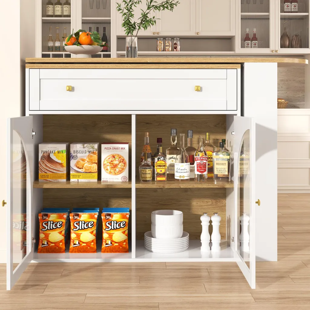 Table de bistrot modulable pour petit espace avec grand rangement blanc - 3