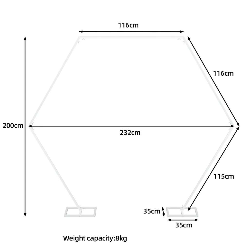 Arche de mariage stable 2m - Cadre hexagonal facile à monter soi-même - 10