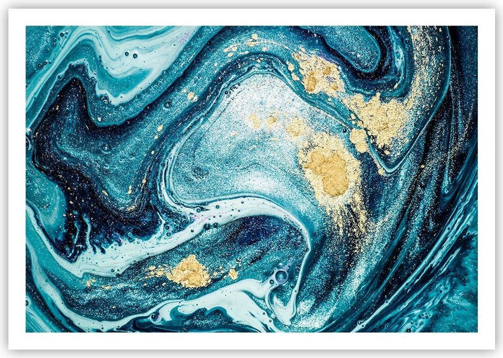 Poster - Poster ohne Rahmen - Abstraktion modern - 100x70 cm - Wand Bild - Wanddeko - Wandbilder - Kunstposter - Wandposter - Bilder - Kunstdruck -...