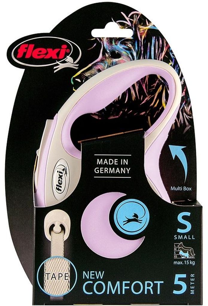 FLEXI Rollleine New COMFORT Gurt - 5m, bis 15kg - rosa Produktbild 4
