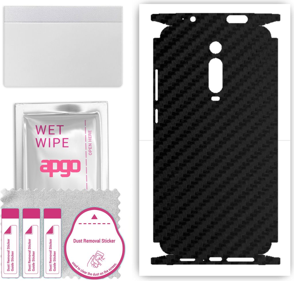 apgo Rückseite + Seiten Schutzfolie, Skin, kompatibel mit Xiaomi Mi 9T Pro, Hinten Displayschutzfolie aus Vinylfolie, kratzfest, einfache Montage ...