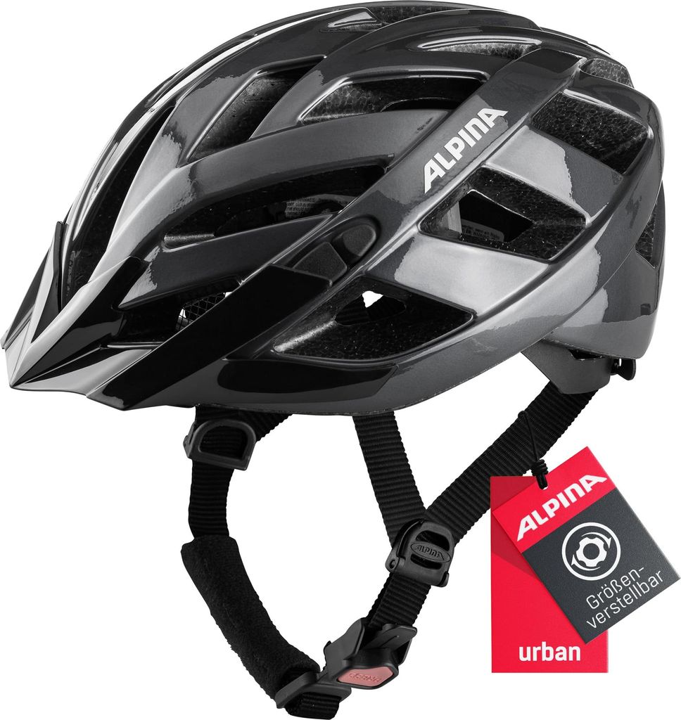 ALPINA PANOMA Classic - Leichter, Optimal Belüfteter Touren Fahrradhelm Mit Optionalen LED-Licht Für Erwachsene, Black Gloss, S (52-57 cm)