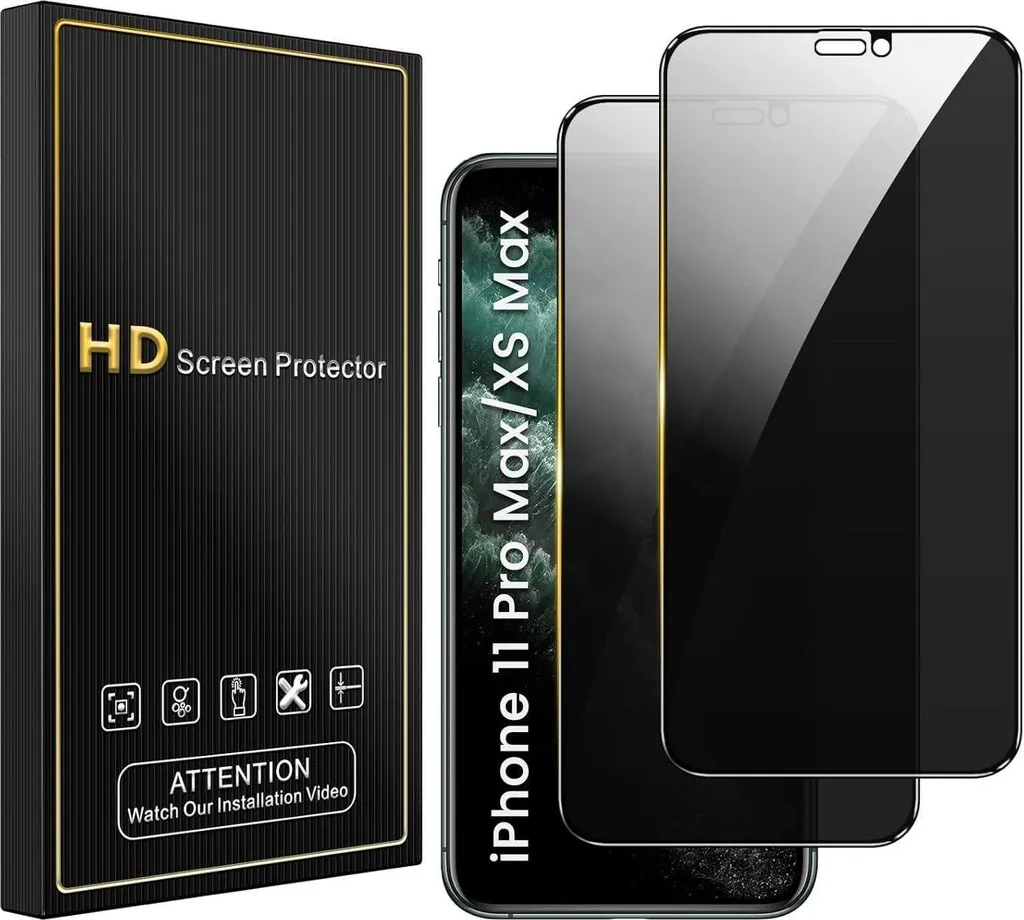 pellicola filtro privacy 2-pack per iPhone 12/12 Pro 6.1 pollici - durezza 9H, filtro privacy anti-spia, senza bolle d'aria