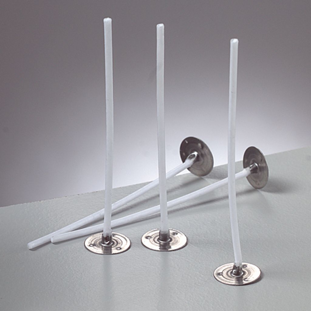 Flachdocht gewachst, mit Halter 10 Stk. 3x14 / 10 cm