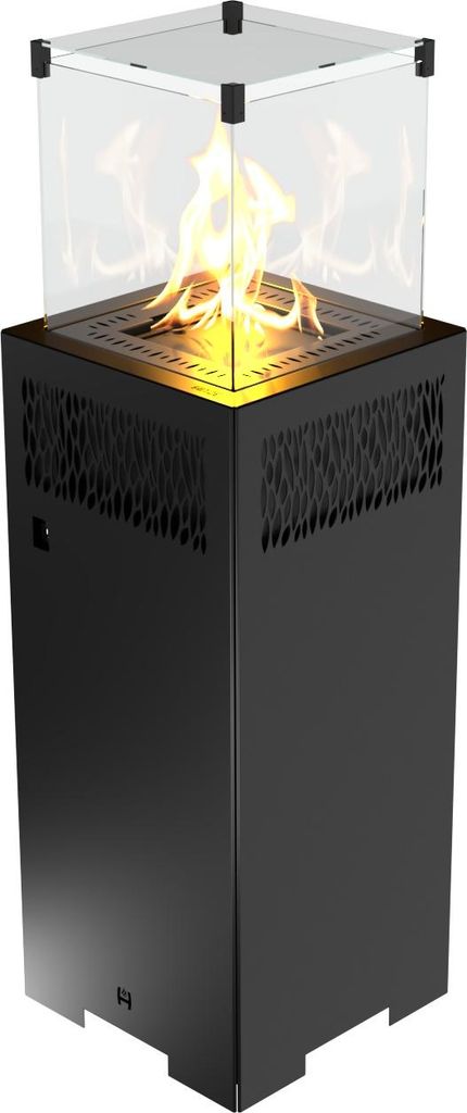 Hitze Gas-Terrassenheizung FUENTE Q V 5,7 kW schwarz Gasheizung Gas-Gartenheizer