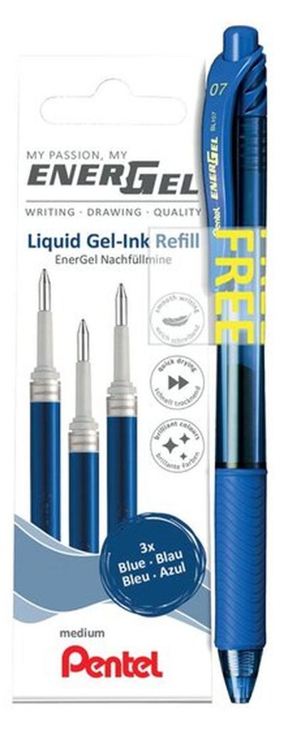 Pentel Liquid Gel-Tintenroller-Mine LR7 PROMO-Pack blau
