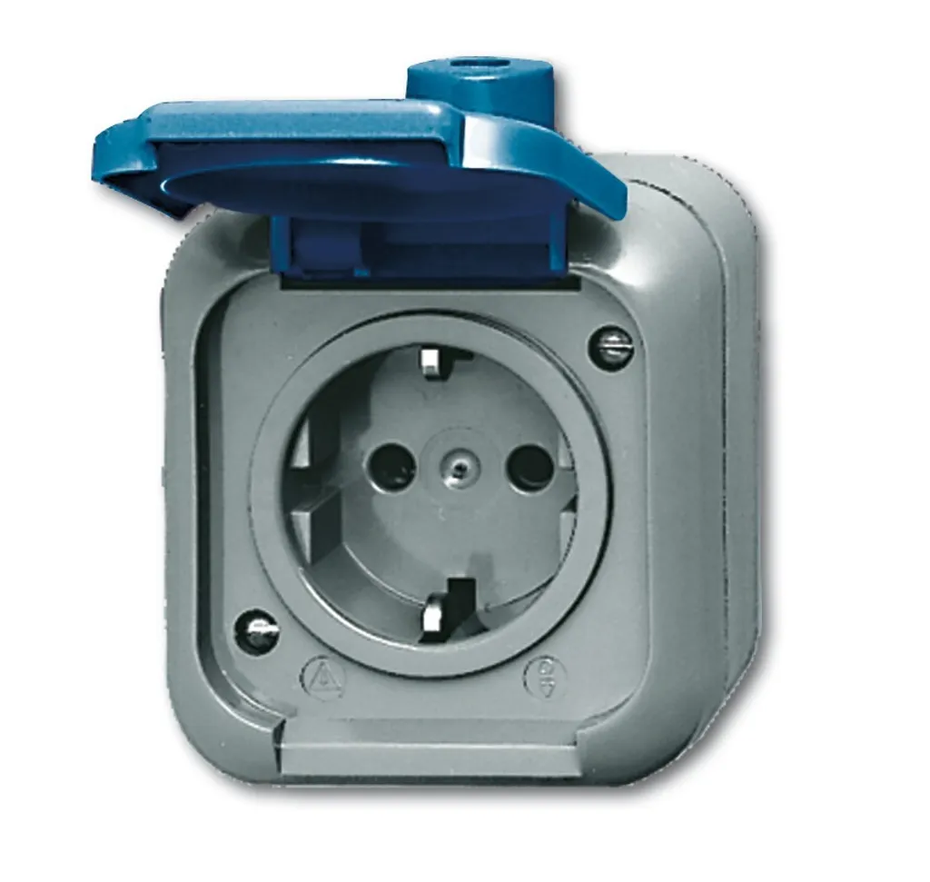 Busch Jaeger 2083-0-0368 Prise de courant CEE 7/3 Schuko Bleu Gris