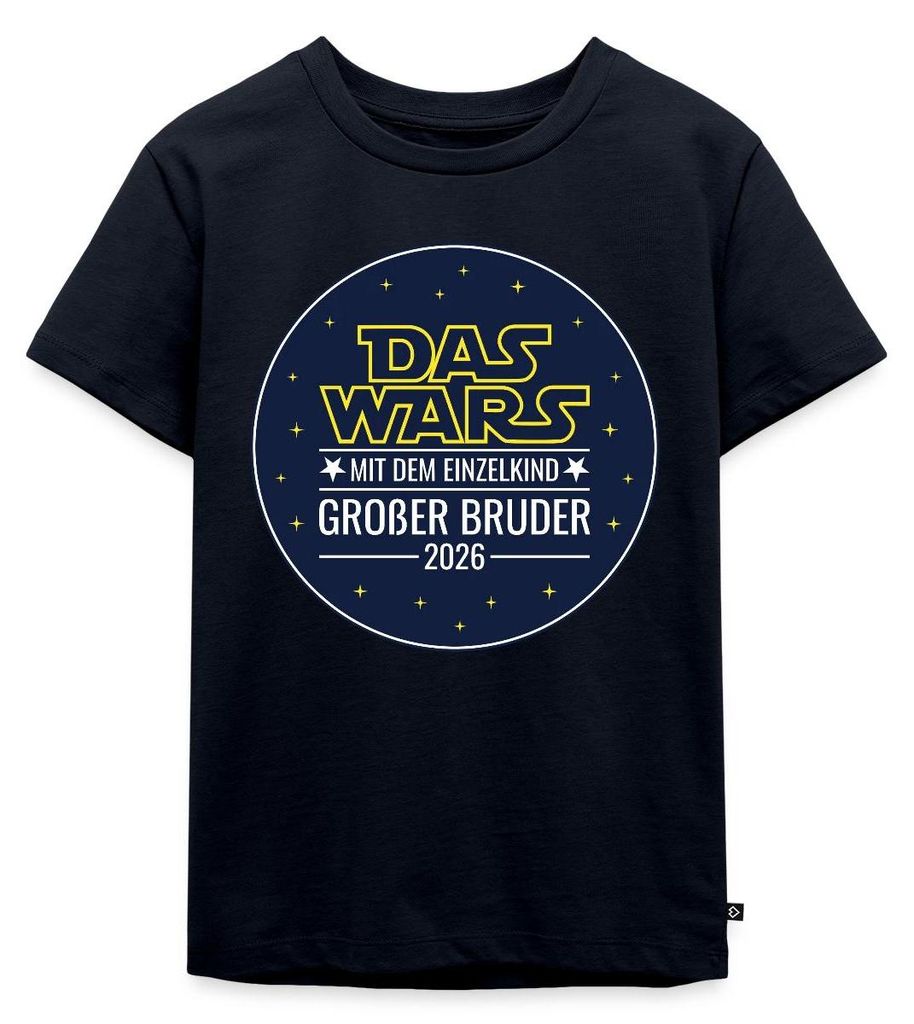 Spreadshirt Das wars mit dem Einzelkind Grosser Bruder 2026 Kinder Premium T-Shirt, 122/128 (6 Jahre), Navy