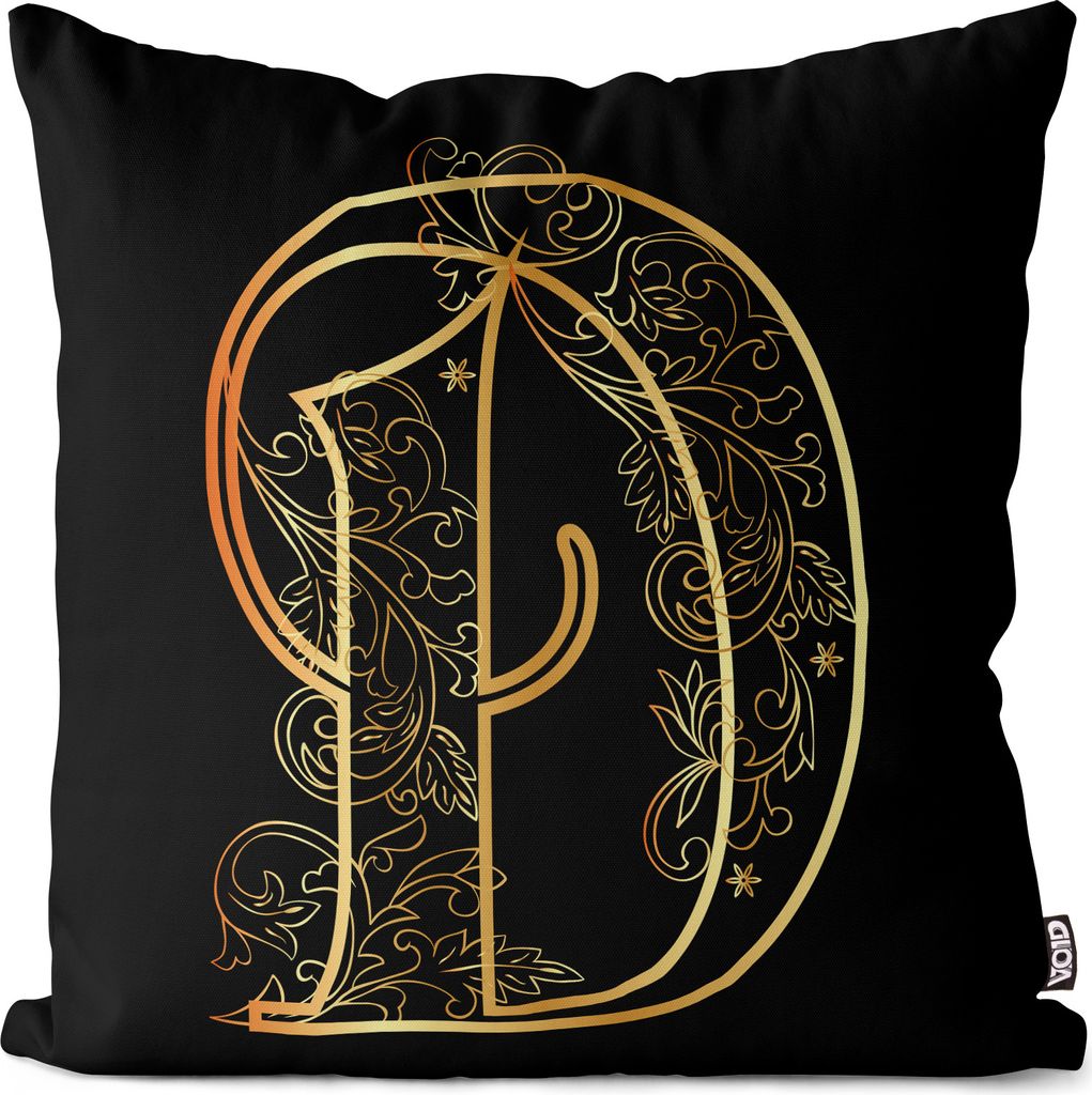 VOID D Buchstabe Floral Vintage Kissenbezug Kissenhülle Sofakissen Kissen Deko Outdoor-Kissen Dekokissen