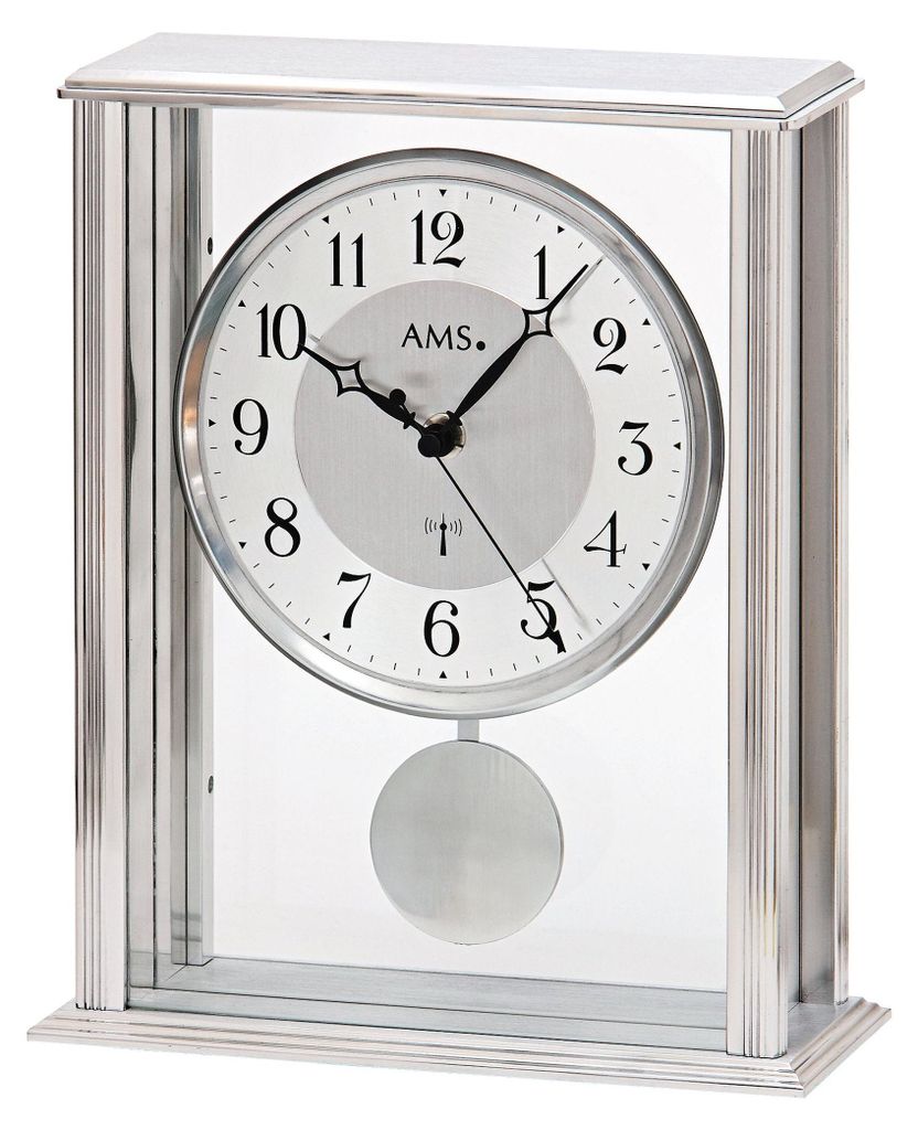 AMS 5190 Funkpendeluhr Biel, Silber, Metall, Mineralglas Produktbild 