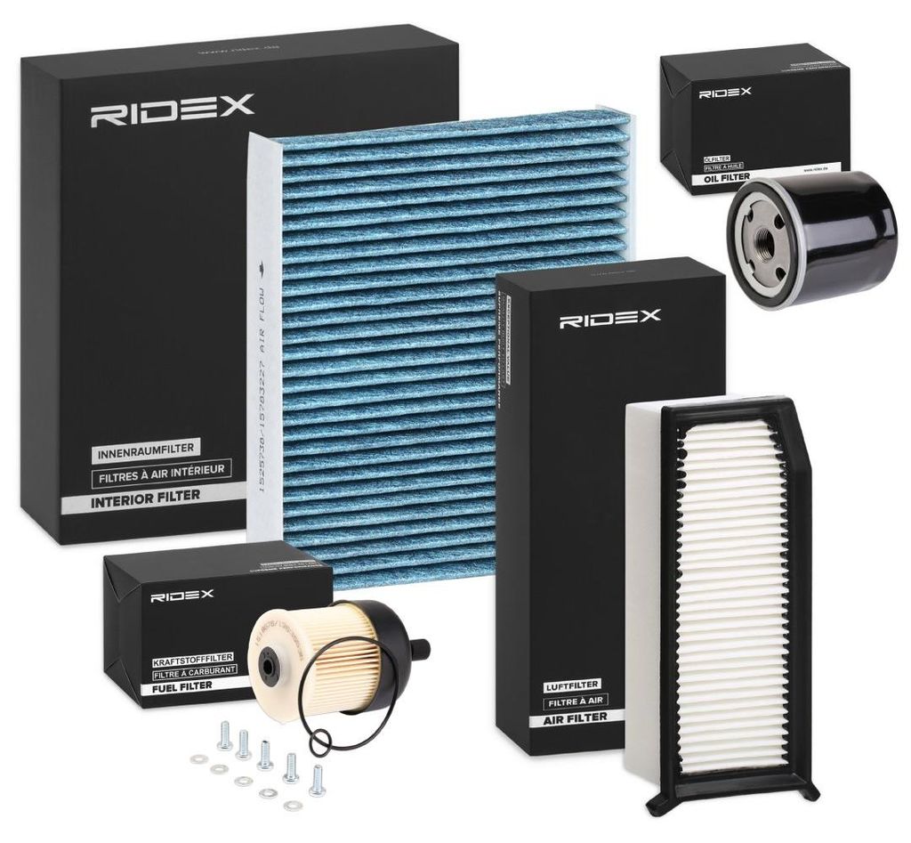 RIDEX Filterset Inspektionspaket Filtersatz für RENAULT Clio IV Schrägheck (BH) Captur (J5, H5) Clio IV Grandtour (KH) CLIO IV Kasten Duster (HM)