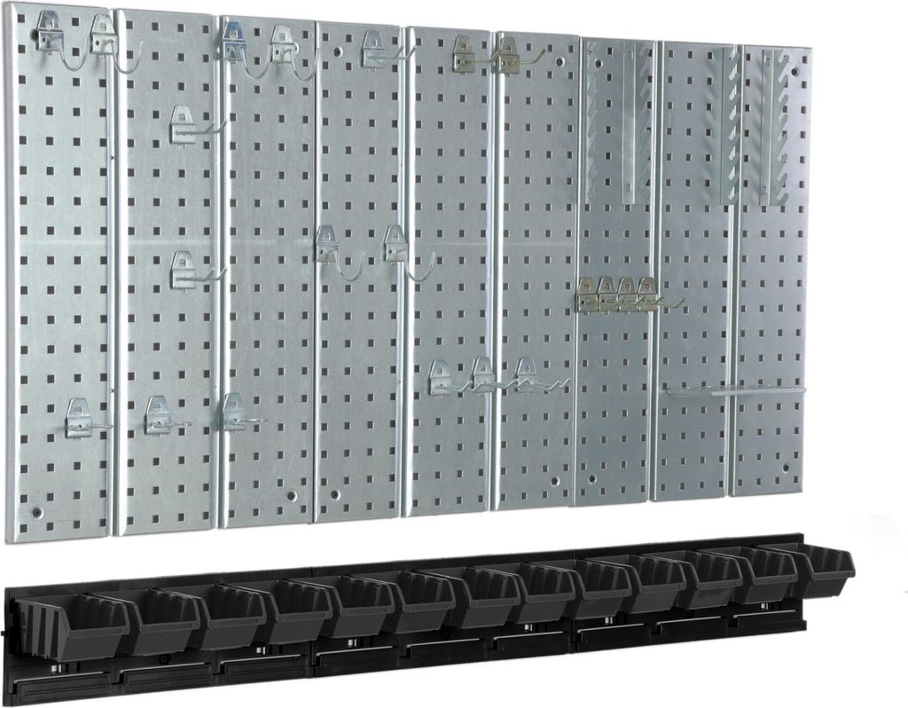 Werkzeugwand 1152x780mm Lagersystem SET Mit Werkzeughaltern Und Boxen