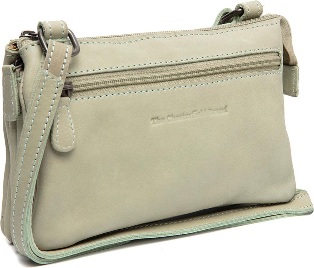 The Chesterfield Brand Leder Umhängetasche Osaka Crossbody Bag Ocean Blue khaki