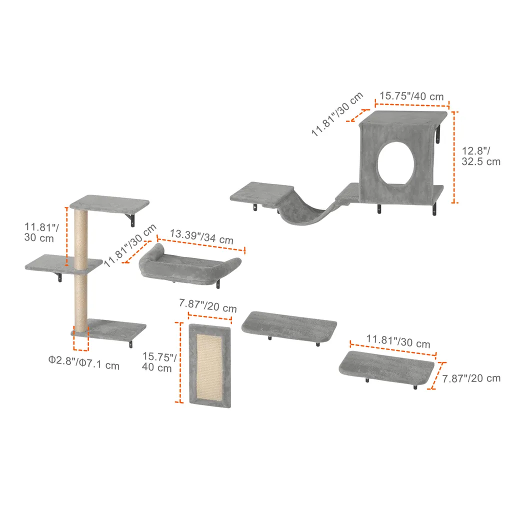 Offerta VEVOR Mensole Gatti Parete - Arrampicata e Gioco Set Completo - 8