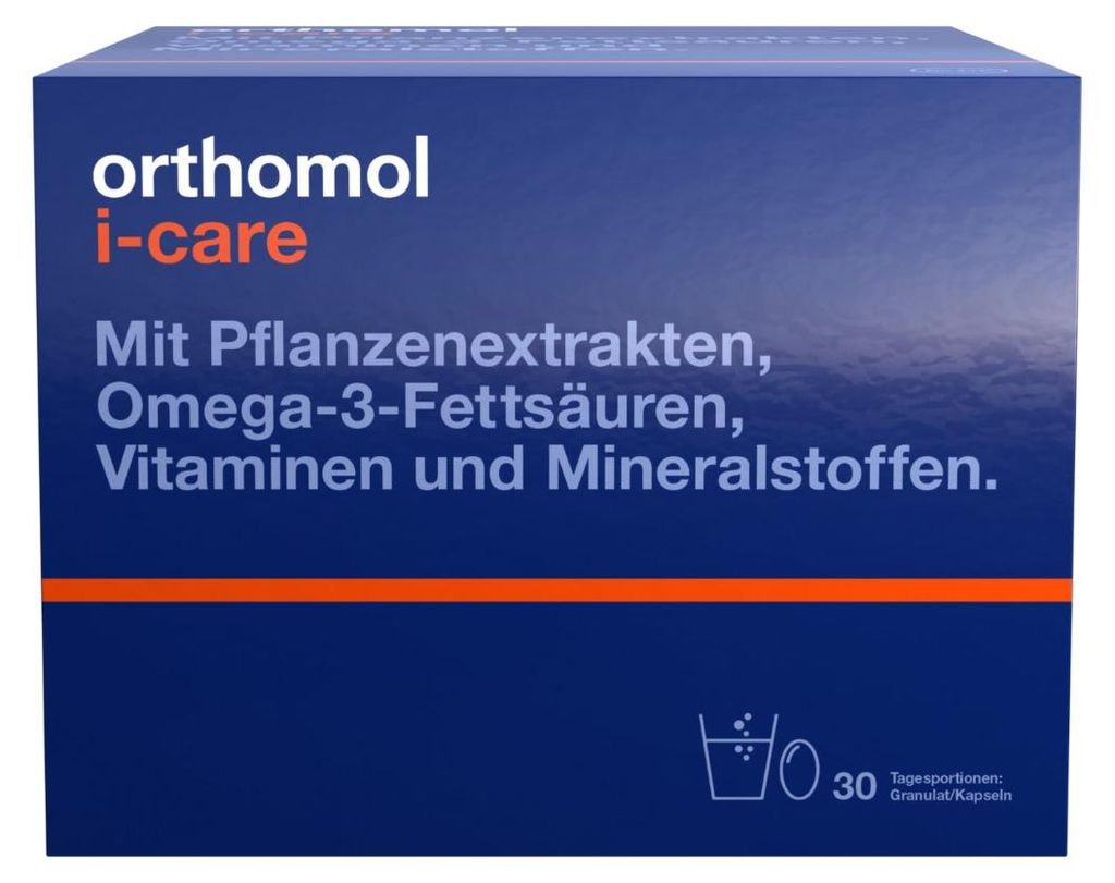 Orthomol i-CAre - Nahrungsergänzungsmittel mit Produktbild 