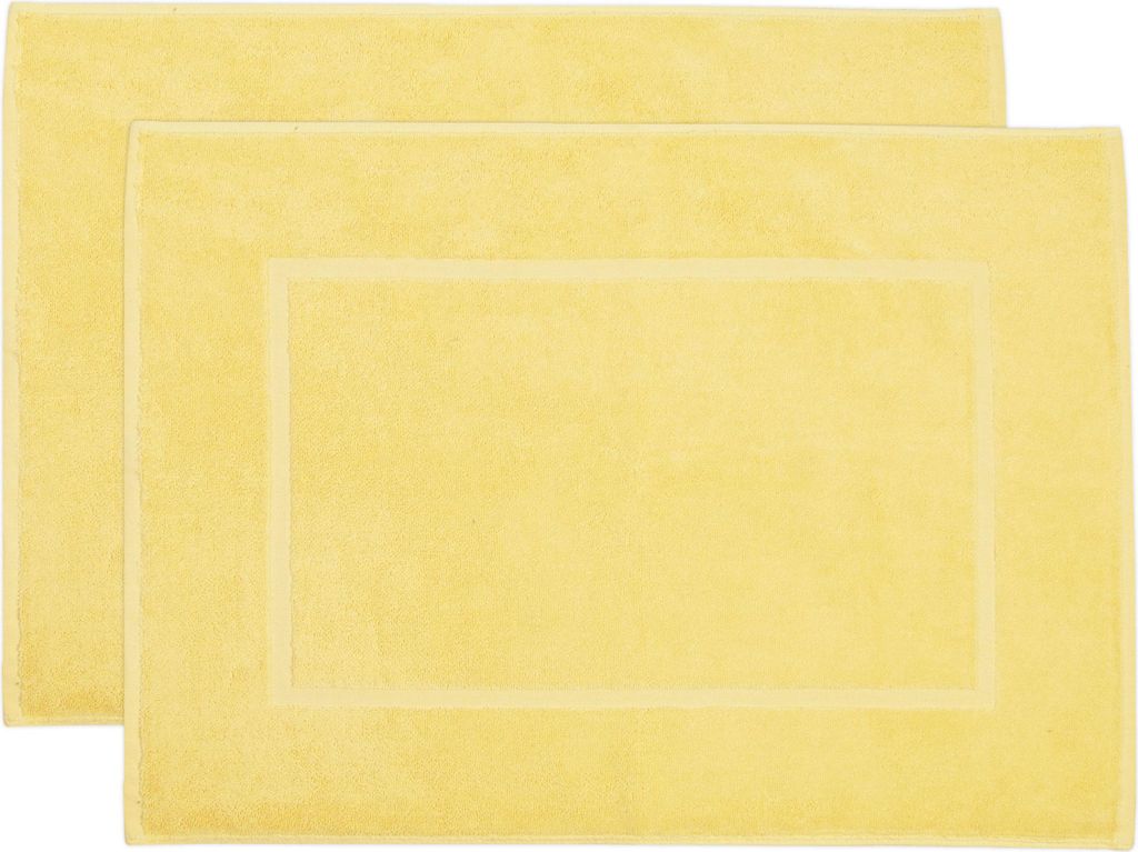 2er Set Badematten in 50x70 cm aus Baumwolle, gelb