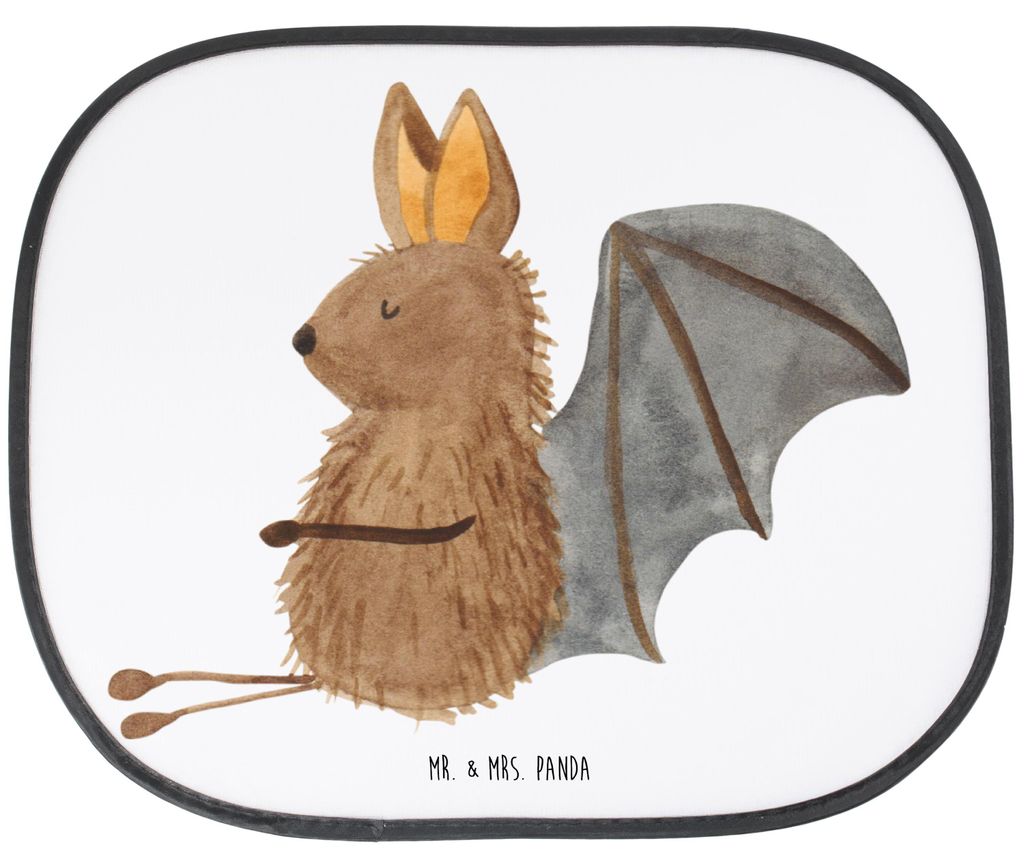 Mr. & Mrs. Panda Auto Sonnenschutz Fledermaus Sitzen - Weiß - Geschenk, für, Sonnenblende, Entspannen, Motivation, Fledermäuse, Lustige Sprüche...