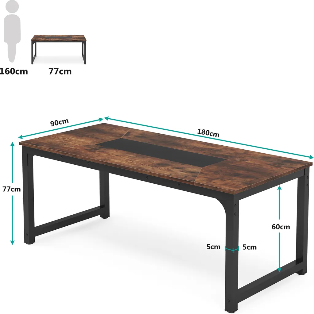 Table de Réunion et Bureau Multi-usage 180x90cm pour Open Space et Home - 7