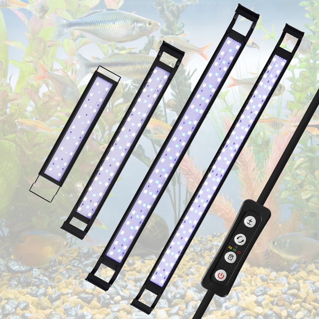 Yakimz 10W LED Aquarium mit timer Beleuchtung Aufsetzleuchte Schalentiere,30-50cm