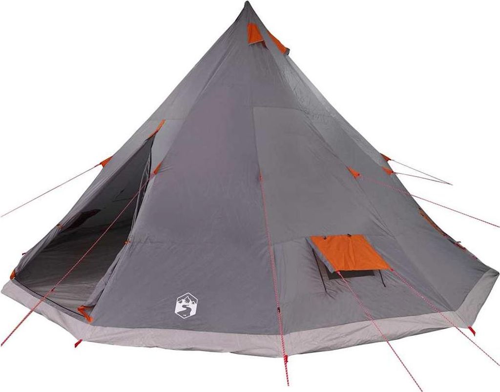 vidaXL Tipi Zelt mit Dach Grau und Orange 560 x 560 x 300 Produktbild 