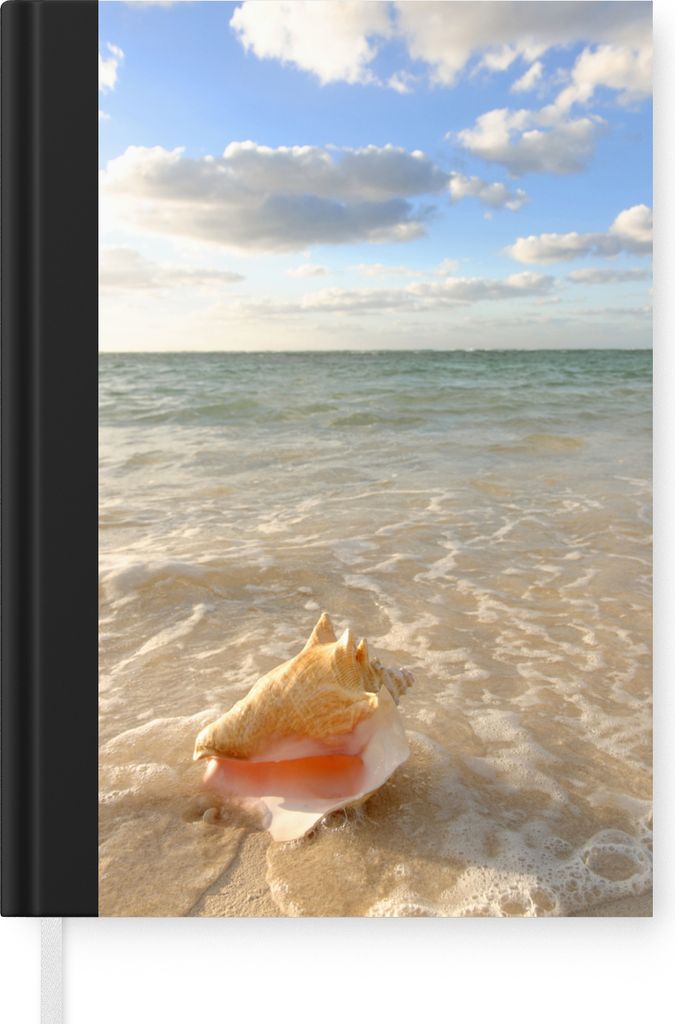 MuchoWow Notizbuch Tagebuch Haushaltsbuch Notebook A5 Muschel - Meer - Himmel - Notizblock - Notizheft - Notebook - Schreibblock - Papier