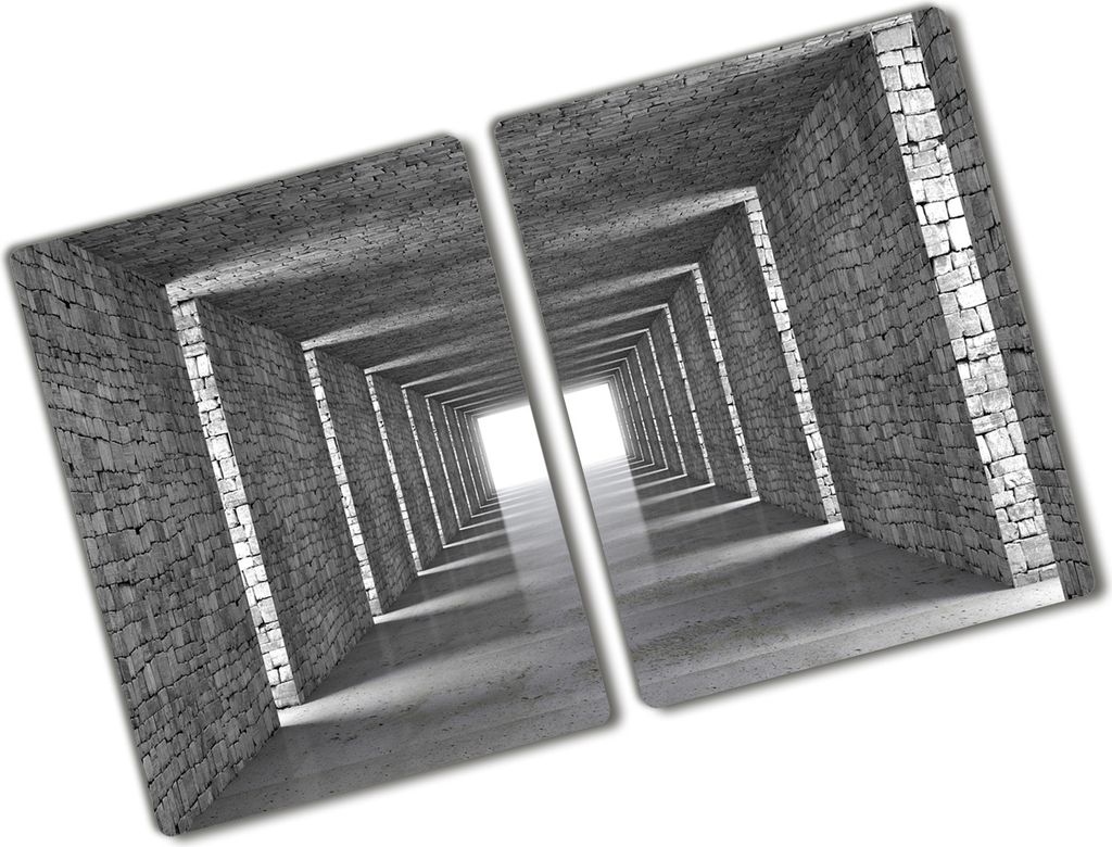 Tulup Glas Herdabdeckplatte - 2x40x52 cm - Glaskeramikkochfeld-Abdeckung Spritzschutz Glasabdeckplatte Kochplattenabdeckung und Schneidebrett - Zwe...