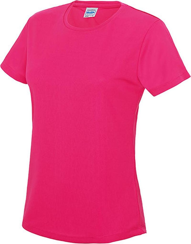 Just Cool JC005 | Girlie Cool Sport T-Shirt + WRAP - Farbe: Hot Pink - Größe: XL