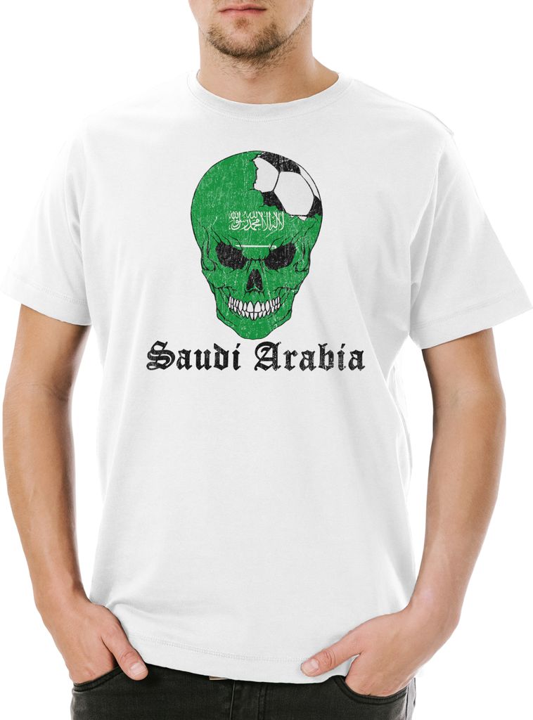 Urban Backwoods Saudi Arabia Football Comet, Herren T-Shirt, Farbe: Weiß, Größe: XS