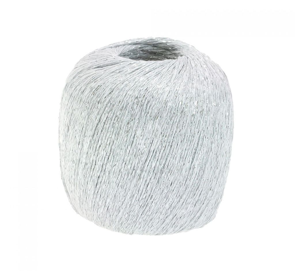 Lana Grossa Brillino 010 Weiß/Silber 25g