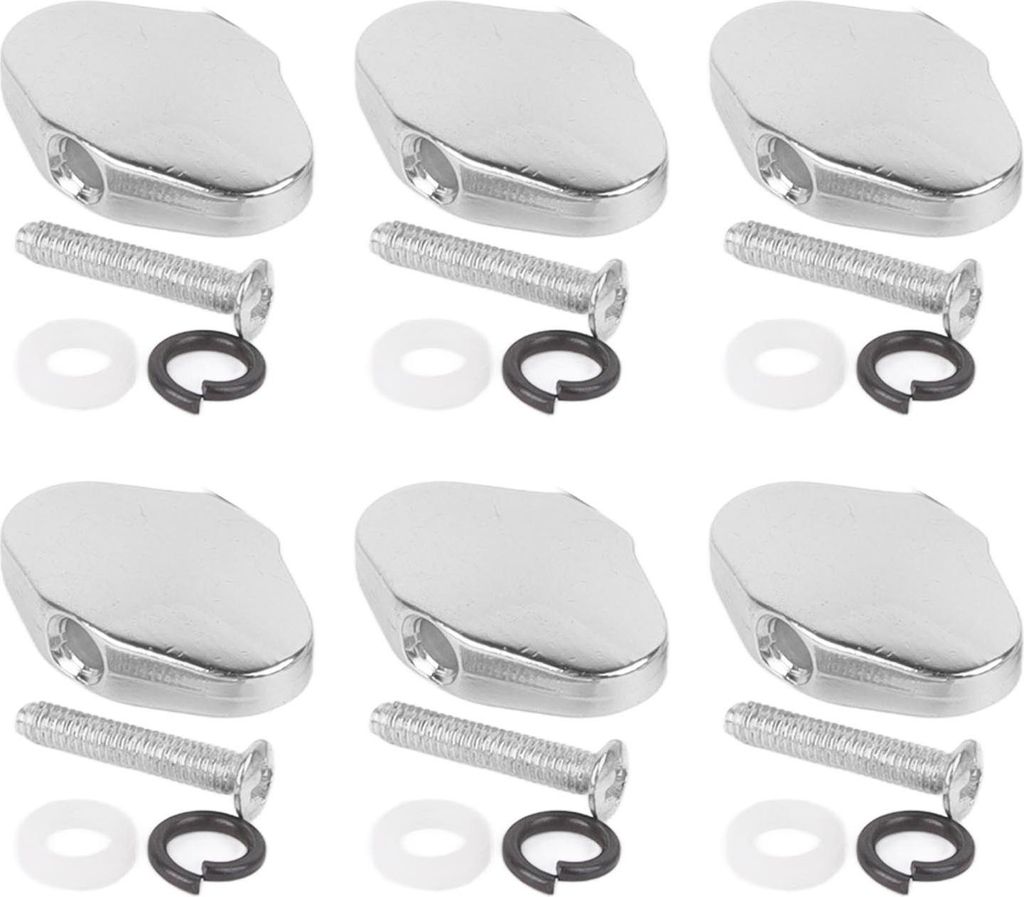 6pcs Gitarre Tuning Peg Tuner Machine Head Knob mit Schrauben und Unterlegscheiben für E-Gitarre Silber