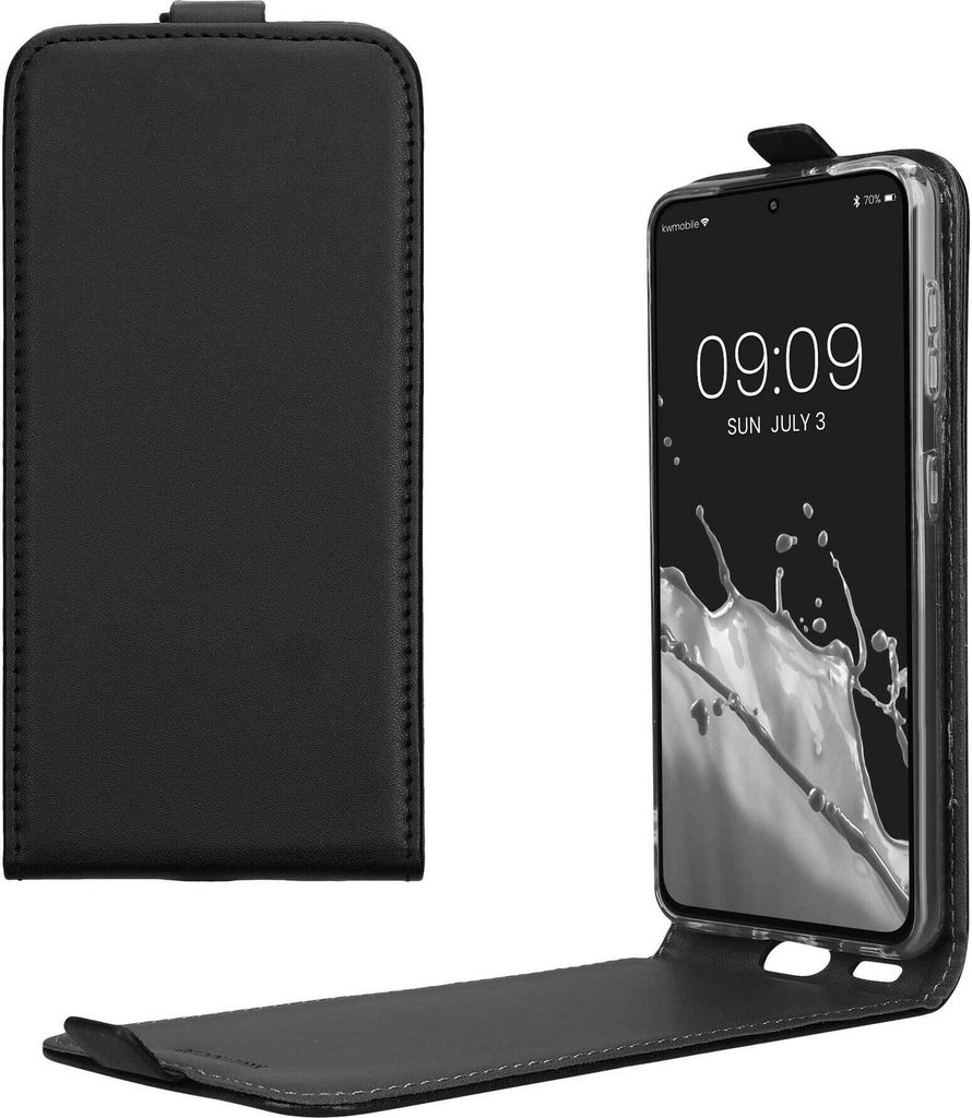 kwmobile Schutzhülle kompatibel mit Samsung Galaxy S21 - Hülle Handy - Flip Case Handyhülle Schwarz