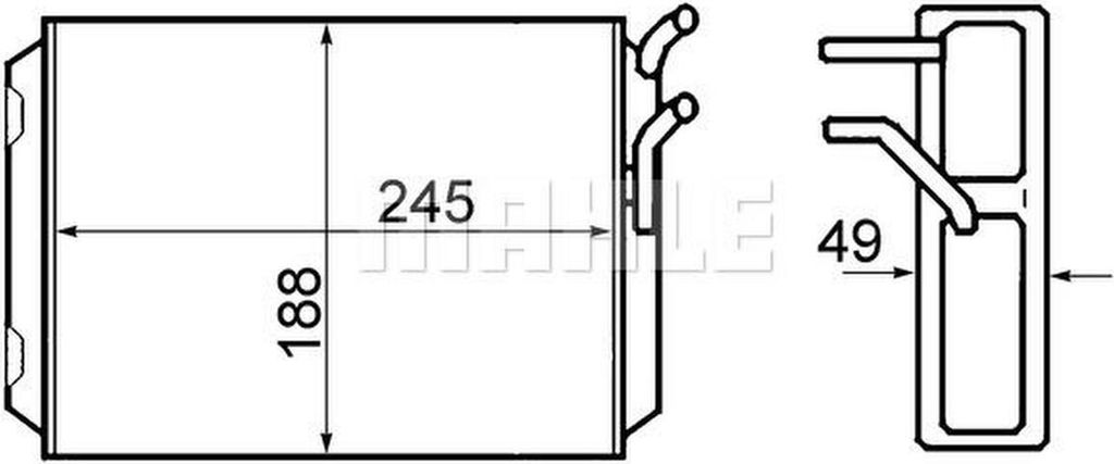 MAHLE AH 70 000S Wärmetauscher Innenraumheizung Kühler für VOLVO 940 II Kombi (945) 940 Kombi (945) 740 Kombi (745) 740 (744) 940 (944) 960 II K...