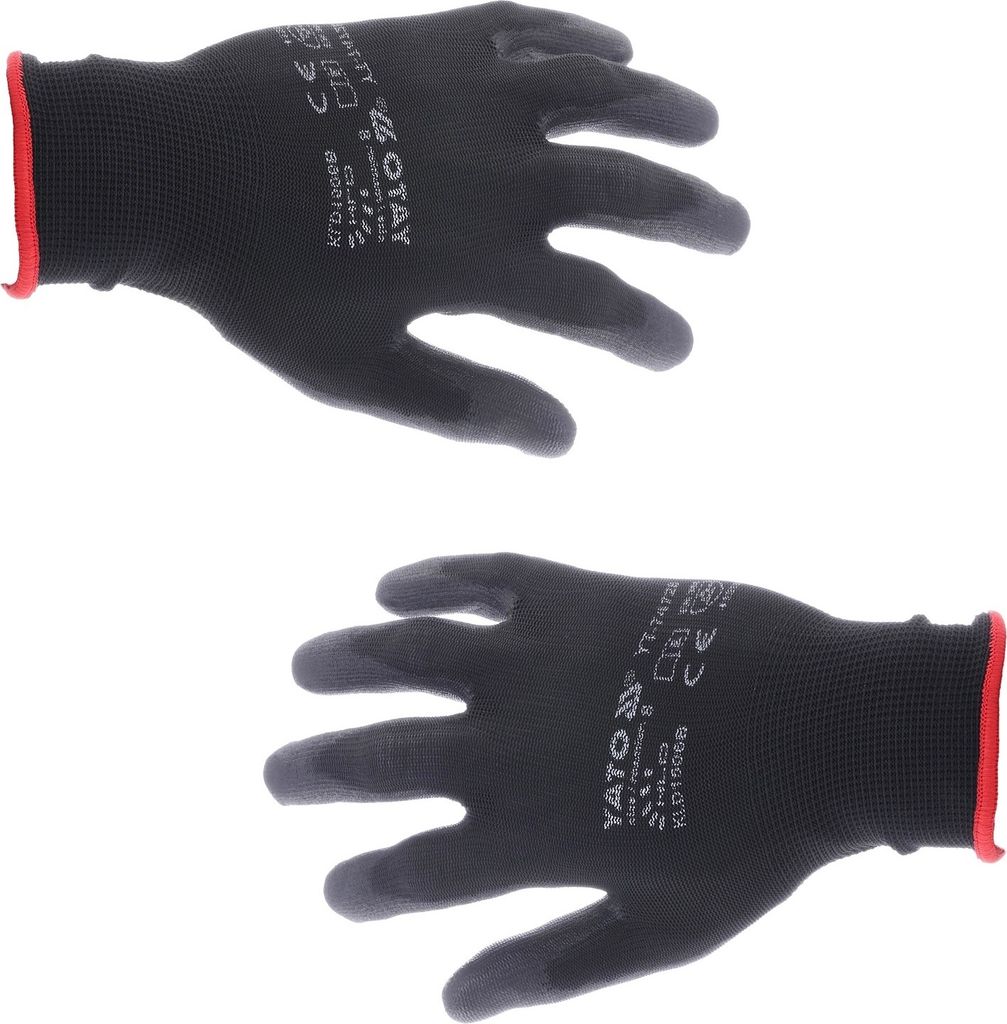 Yato YT-74728, Fabrik-Handschuhe, Schwarz, Red, Erwachsener, Unisex, 1 Stück(e)