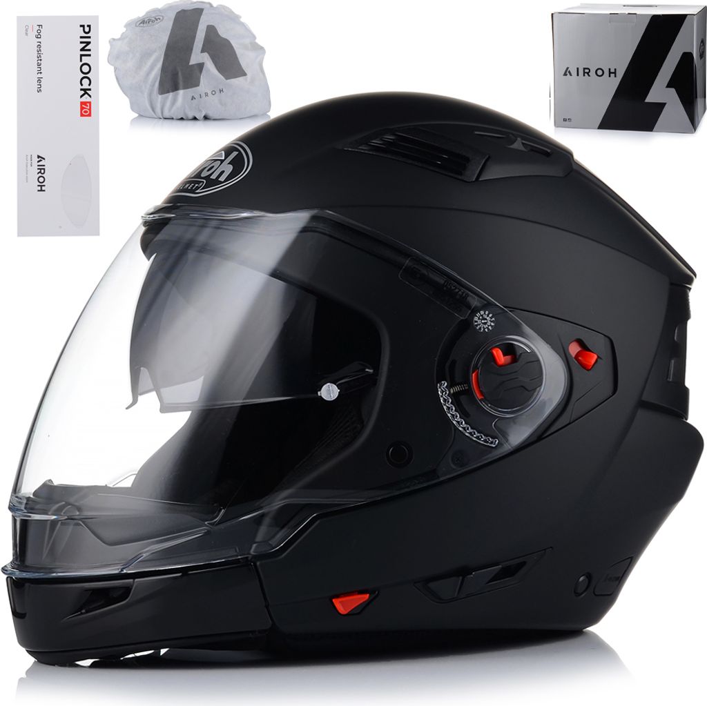 Jet helm mit Sonnenblende | AIROH EXECUTIVE | Rollerhelm mit Pinlock | ECE 22.06 | Motorradhelm mit abnehmbarem Kinnriemen | XS (53-54cm)