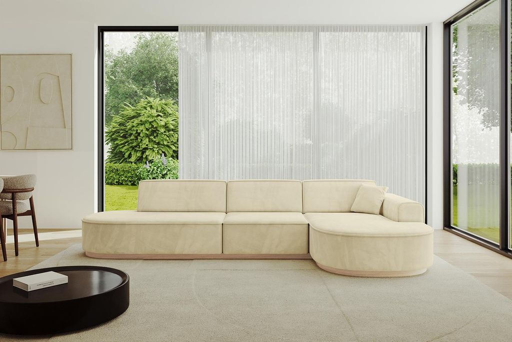 ALTDECOR Ecksofa in L-Form MARI-L2-v1 - 328x171x83 cm Beige - Corner Sofa Bett Eckcouch Couch Wohnlandschaft Cauchsofa