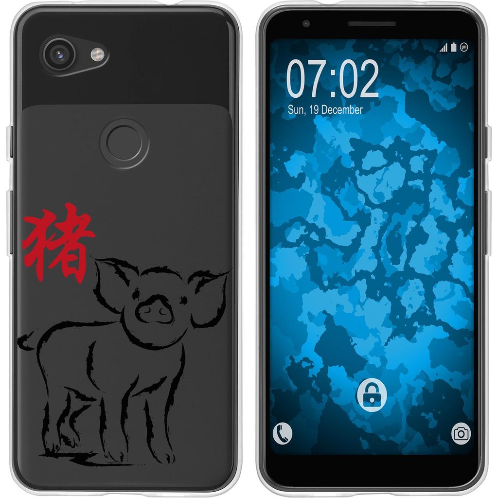 PhoneNatic Case kompatibel mit Google Pixel 3a XL Silikon-Hülle Tierkreis Chinesisch M12
