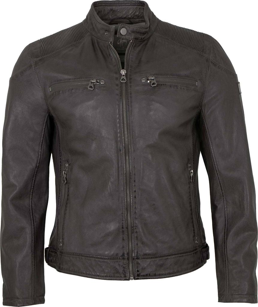 Gipsy by Mauritius - Herren Lederjacke Lammnappa anthracite : 3XL