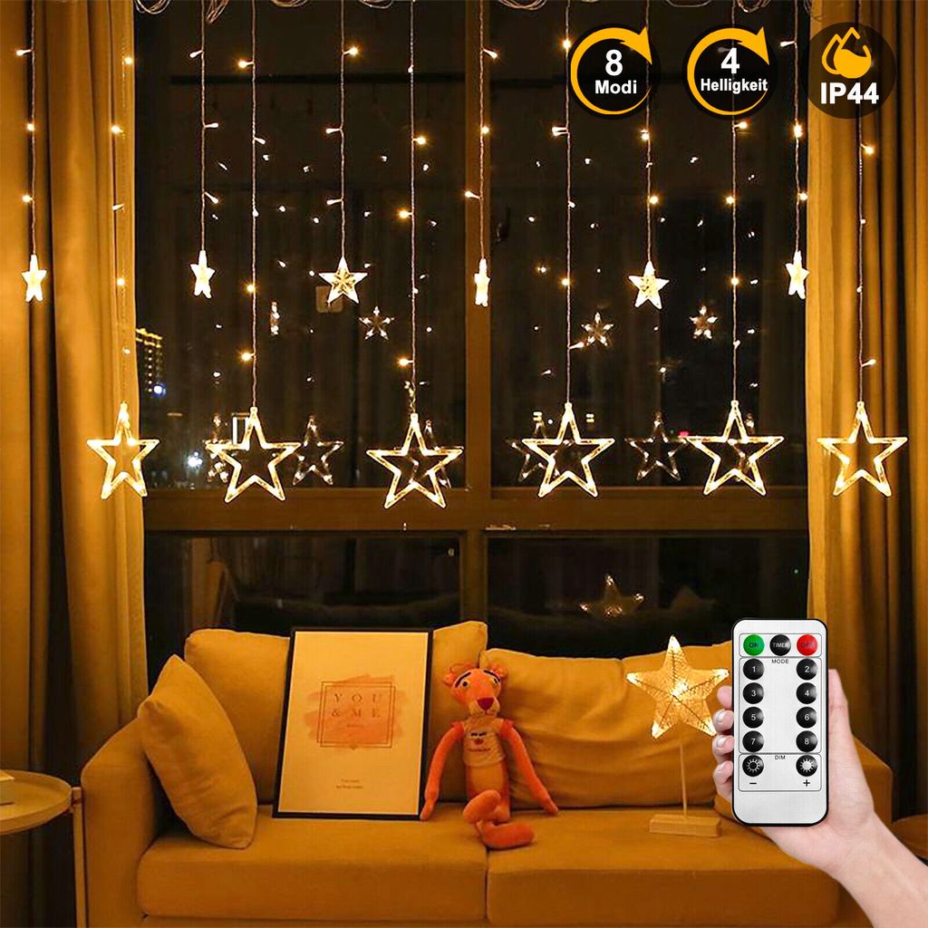 LZQ LED Weihnachtsbeleuchtung Sterne 3m mit timer für Innen Produktbild 