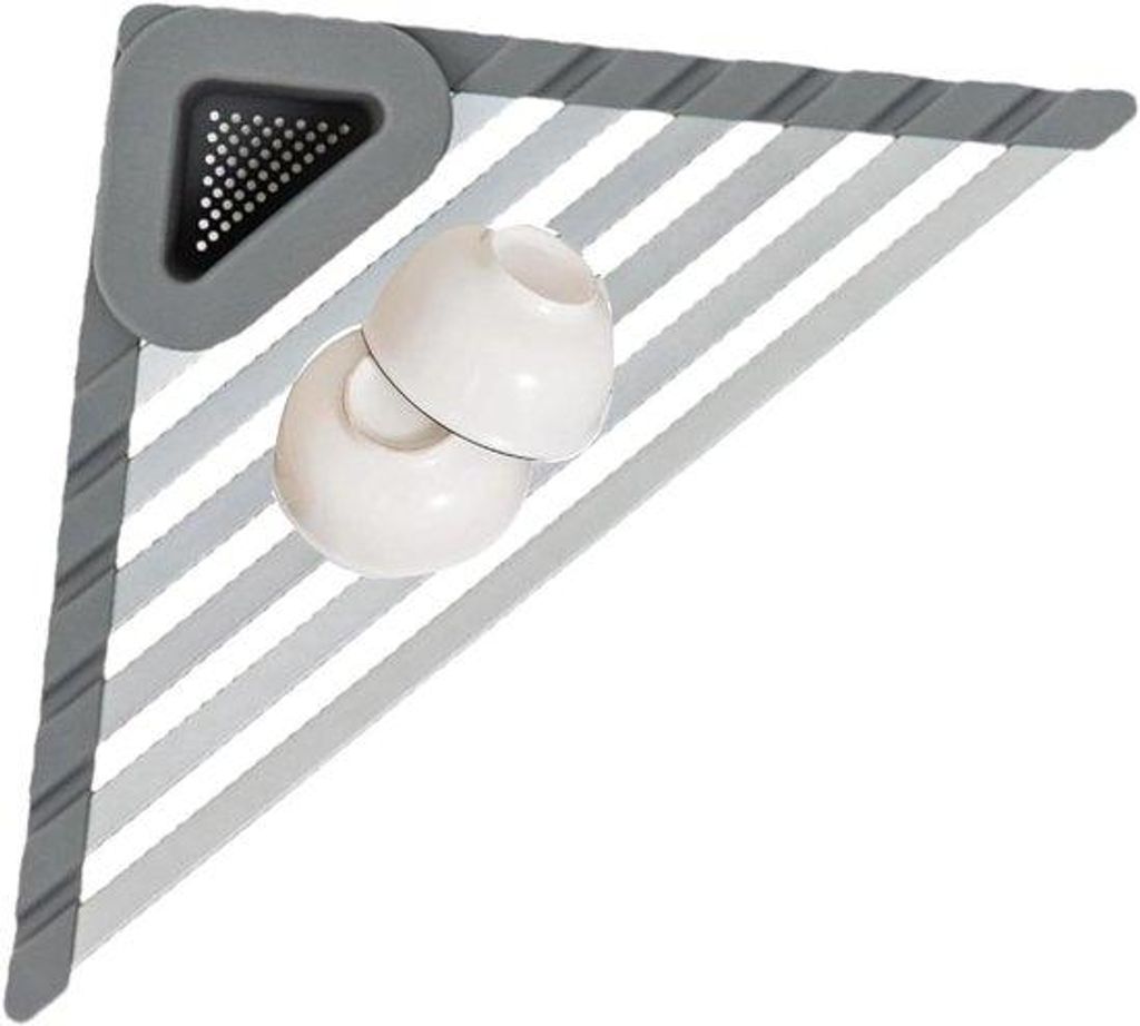Küchenabtropftrockner mit Rollfunktion - Dreieckiges Rollracksystem für Spülbecken, Spülmittelhalter, Utensil-Caddy, Küchenorganisation & Aufb...