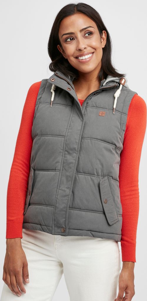 OXMO OXLewonda Damen Weste Steppweste Outdoor Weste mit Kapuze