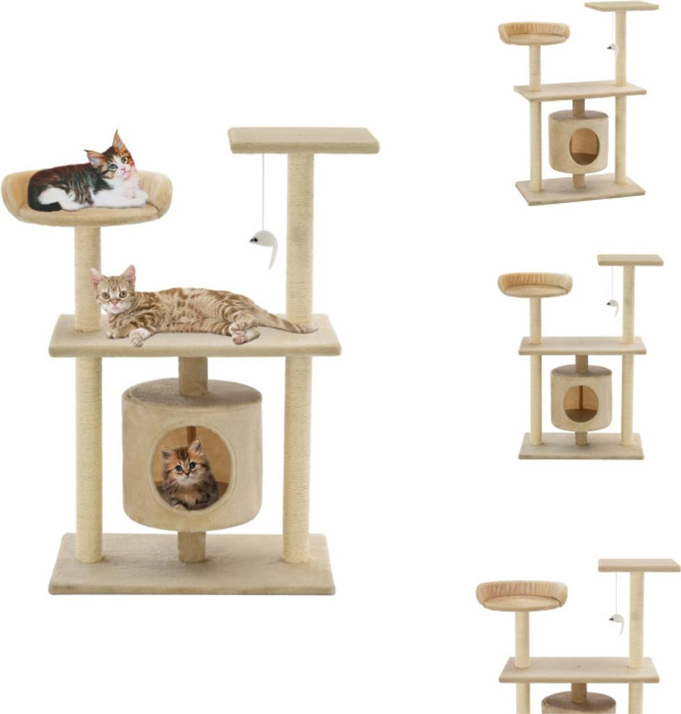 vidaXL Katzen-Kratzbaum Sisal 95 cm Beige - Kratzbäume