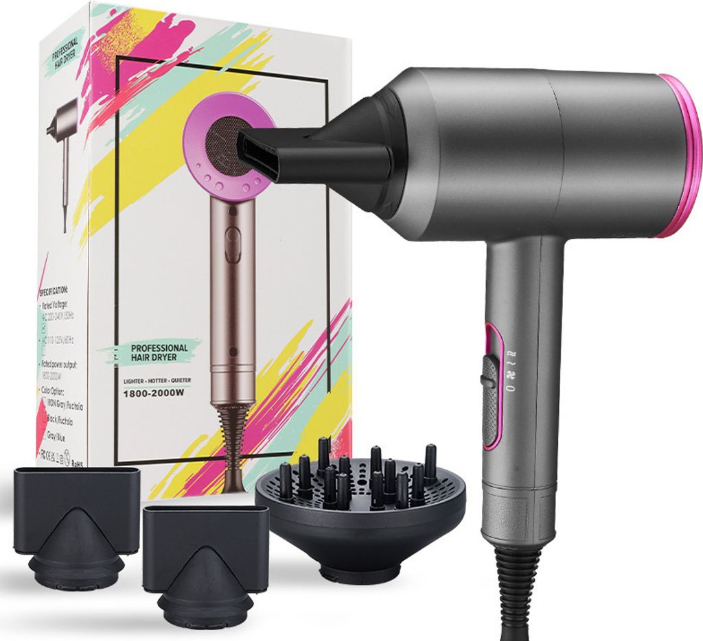 INF Haartrockner mit Diffusor und Konzentrator 5 Geschwindigkeiten 2000W