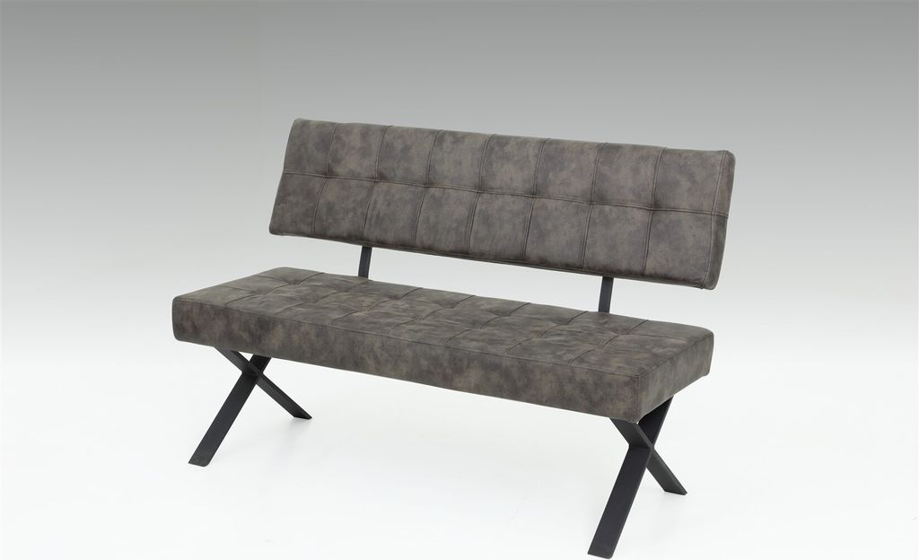 Sitzbank Polsterbank - David S - Kunstleder Vintage Braun 140 x 45 cm